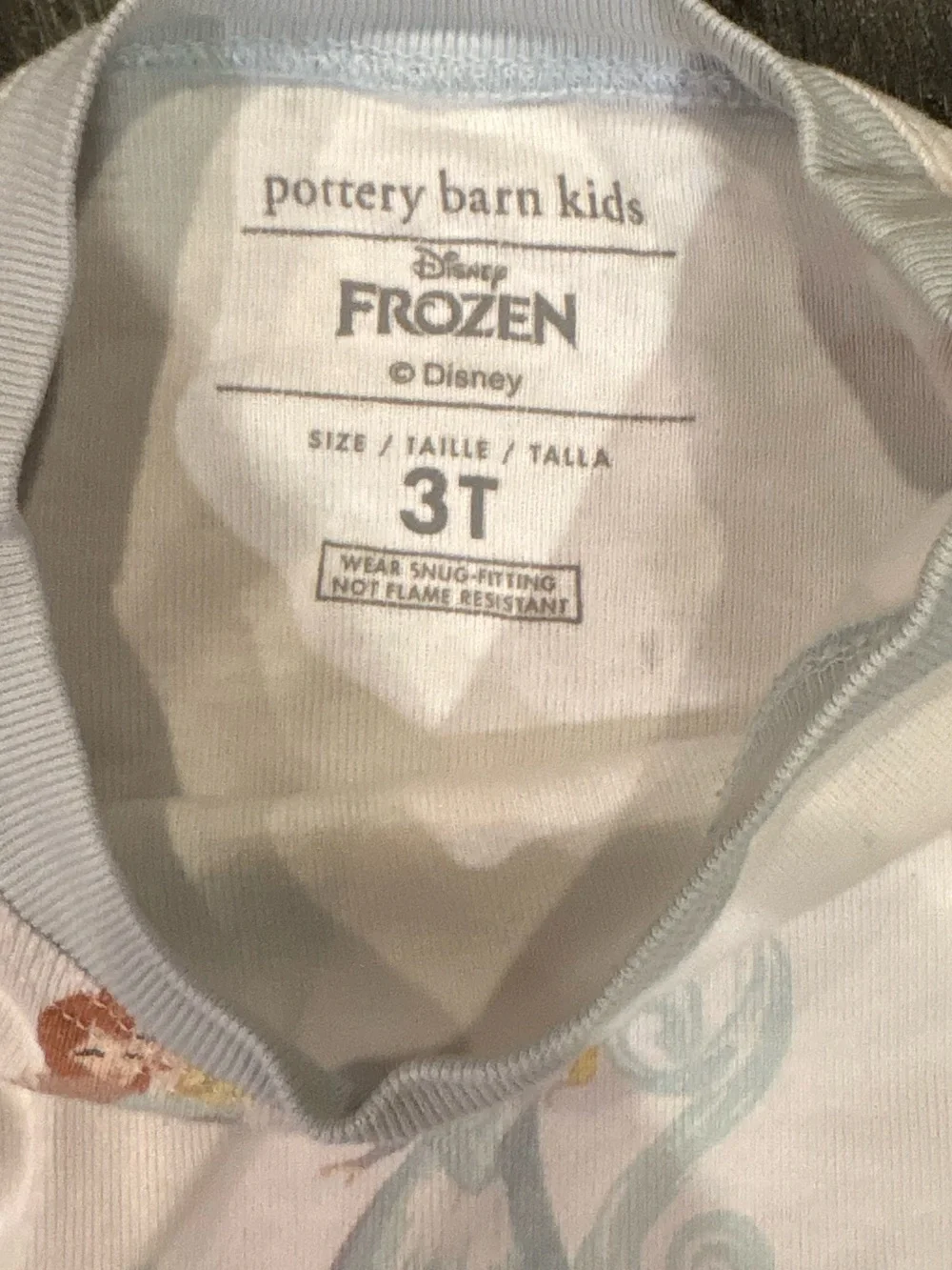 Pottery Barn Kids Disney Frozen Organic Cotton Pajama Set Size 3T